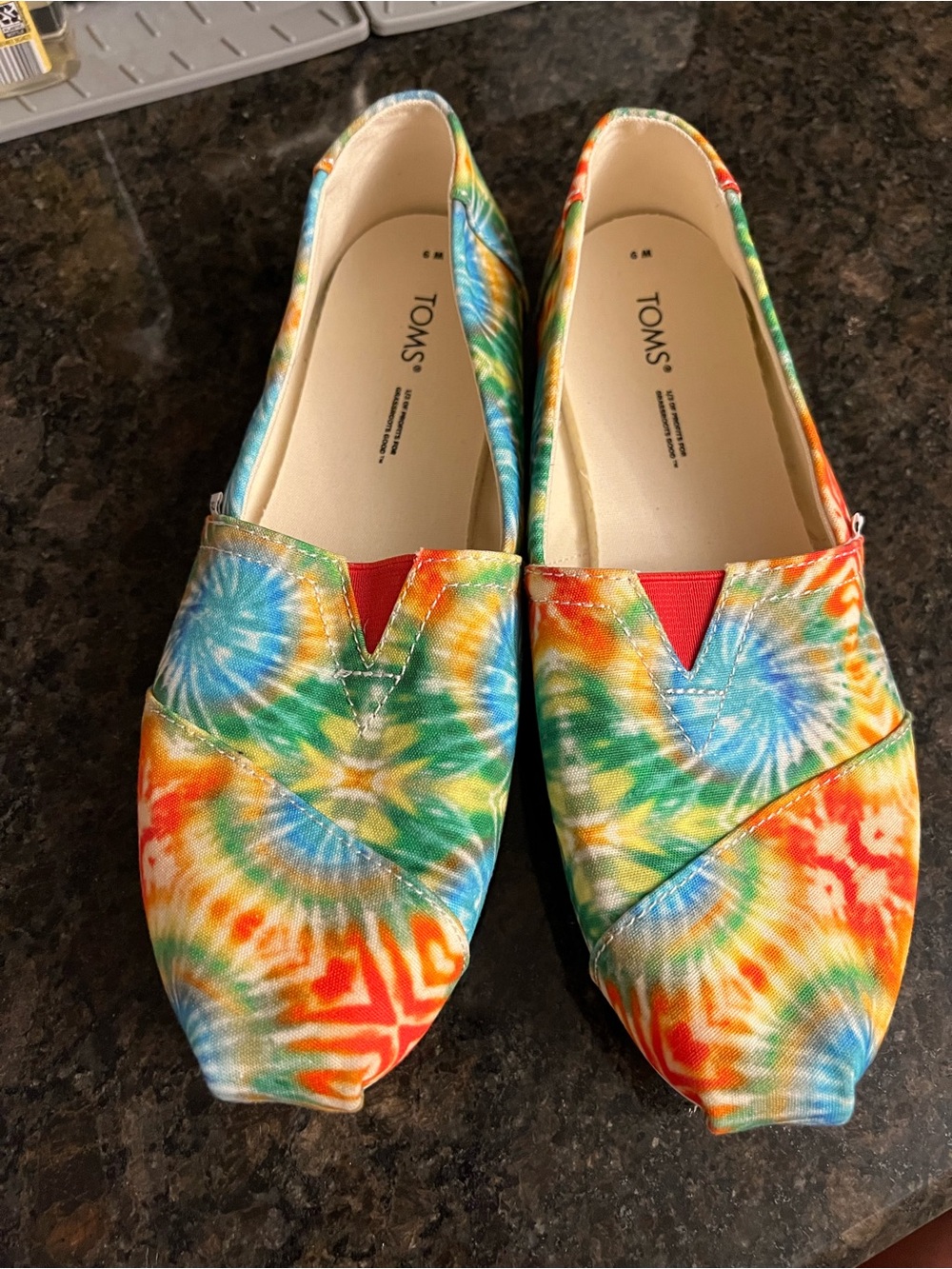 Toms Multi-Color Tie-Dye Slip-On Flats